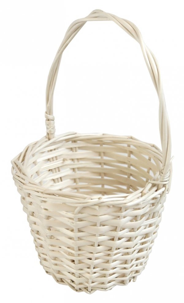 Koszyczek Wielkanocny Taśma Biały 14cm - Sklep z wiklina - zdjęcie