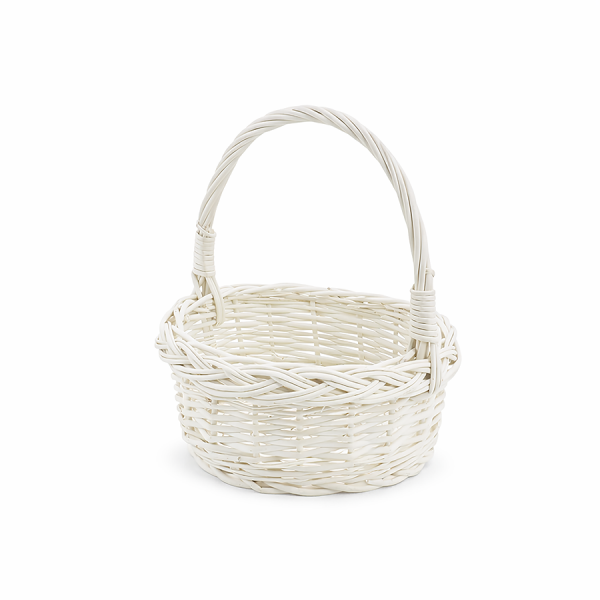 Biały Koszyczek Wielkanocny Okrągły 22cm - Sklep z wiklina - zdjęcie 3