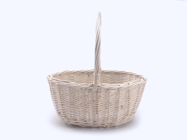 Koszyczek Wielkanocny Owalny Biały 26cm  - Sklep z wiklina - zdjęcie