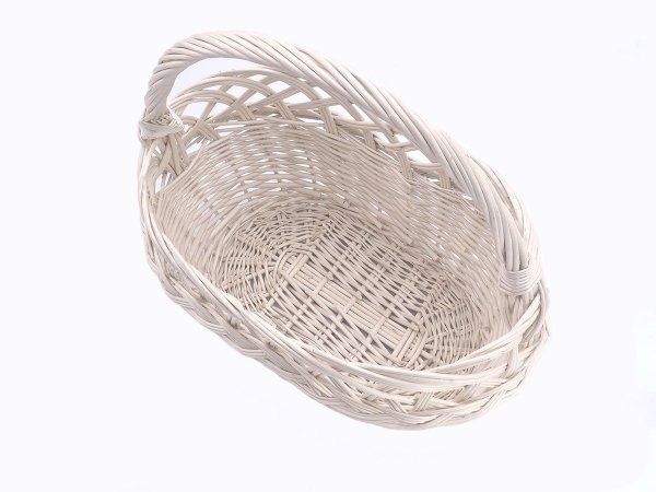 Kosz na zakupy Ażur z warkoczem Biały 34 cm - Sklep z wiklina - zdjęcie 1