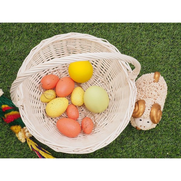 Koszyczek Wielkanocny Biały 21cm - Sklep z wiklina - zdjęcie  3