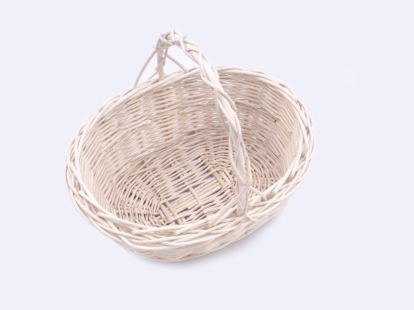 Koszyczek Wielkanocny Cierń Owalny Biały 25cm - Sklep z wiklina - zdjęcie 1
