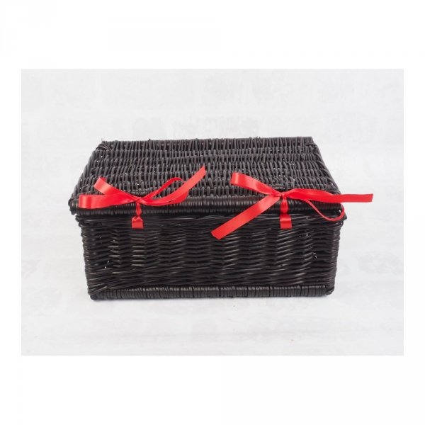 Kuferek piknikowy Szampanówka Wenge Wstążka 40cm - sklep z wiklina - zdjęcie 2