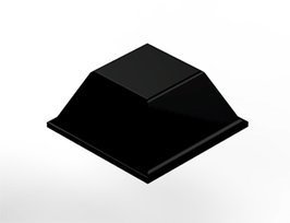 Rubber foot adhesive square 12x12 h6