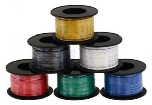 Wire solid 24AWG (0,25mm2) blue