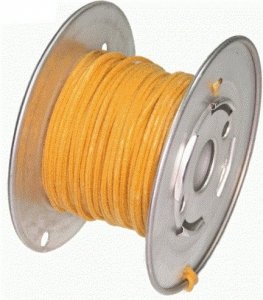 Wire solid core yellow 22AWG (0,35mm2)