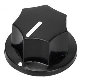Gałka classic czarna, push-on (oś 6mm)