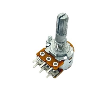 Potentiometer Alps Stereo 2x50k/A Log, audio, RK163