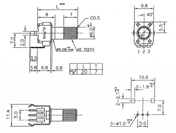 Alpha 9mm plastic - 2k/B liniowy