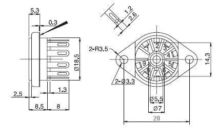 Socket 9 Pin Micalex type2
