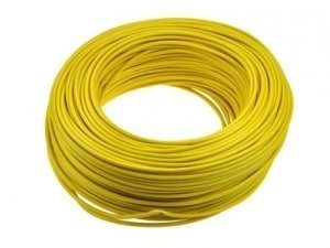 Wire copper yellow 22AWG (0,35mm2)