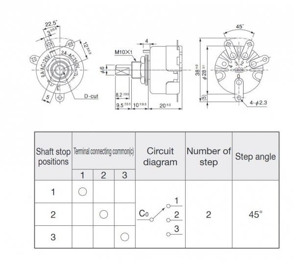 Switch rotary 3 poles Nidec