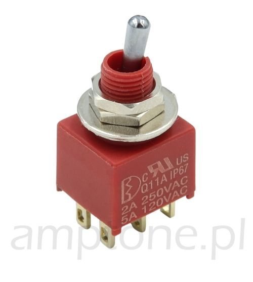 Switch toggle DPDT mini Short, sealed IP67