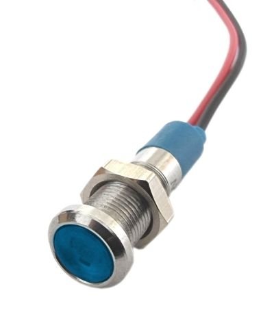 LED socket chromed mini - blue light 8mm