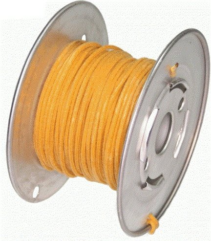 Wire solid core yellow 22AWG (0,35mm2)