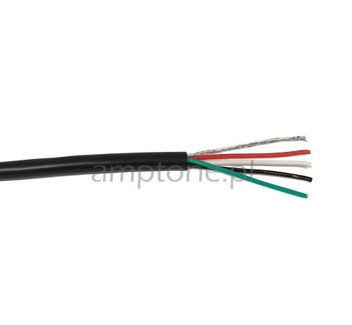 Signal wire, shielded, 4 conductor for guitars standard