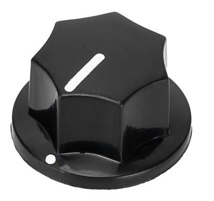 Gałka classic czarna, push-on (oś 6mm)