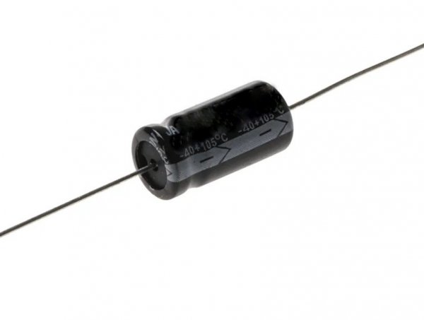 Kondensator elektrolityczny 100uF 25V osiowy Suntan
