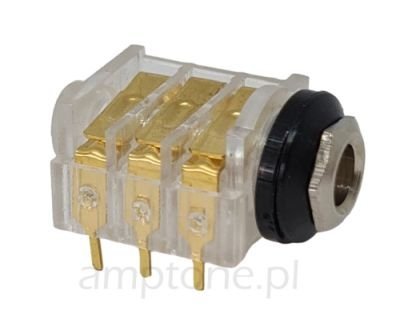 Gniazdo Jack 6,3mm stereo druk, Gold, niklowana, ST Professional, clear