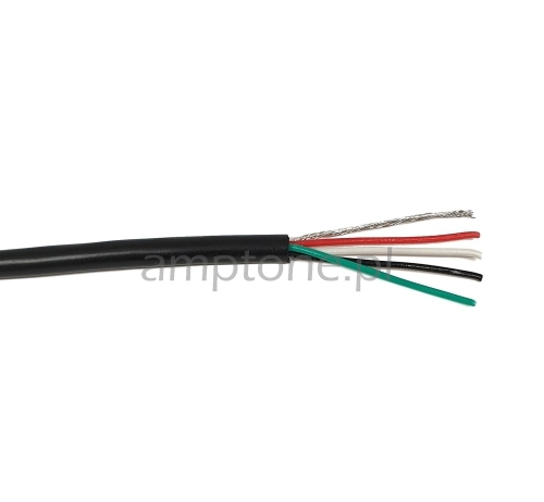 Kabel ekranowany gitarowy 4 żyłowy+ekran, standard