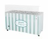 Dystrybutor do lodów | witryna do lodów | konserwator | retro | 10 tub | okrągłe kuwety | 1503x670x895 mm | GELATO POZETTI 10 PASTEL BLUE