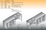 Stół zlewozmywakowy 2-zbiornikowy lo 253/s2 - 2400x600