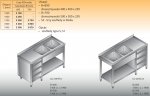 Stół zlewozmywakowy 2-zbiornikowy lo 239/s3 - 1500x600
