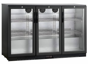 Barowa szafa chłodnicza  | chłodziarka podblatowa RQ-330HC | 3-drzwiowa | drzwi skrzydłowe | 318l