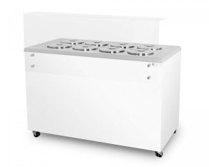 Dystrybutor do lodów | witryna do lodów | konserwator | retro | 8 tub | okrągłe kuwety | 1283x670x895 mm | GELATO POZETTI 8