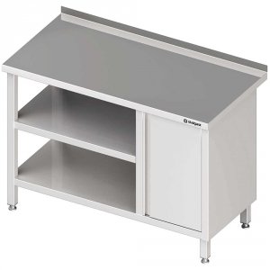 Stół przyścienny z szafką (P),i 2-ma półkami 1900x600x850 mm