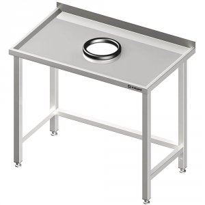 stół przyścienny bez półki 1600x600x850 mm, z otworem na odpadki