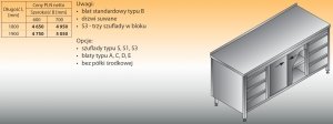 Stół roboczy z dwoma blokami szuflad i szafką lo 146/s3 - 1800x700