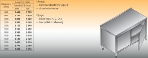 Stół roboczy z szafką lo 122 1000/600