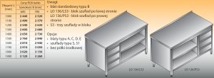 Stół roboczy z blokiem szuflad i szafką otwartą lo 136/s3 - 1600x700