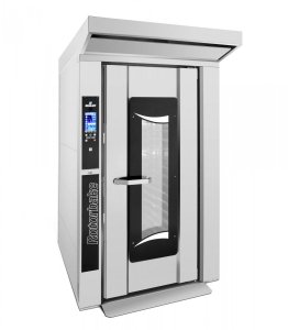 Gazowy piec obrotowy piekarniczy | rotacyjny | 18 blach 600x800 mm | 64 kW | 1300x1680x2500 | Rotorbake T8 18T Vision
