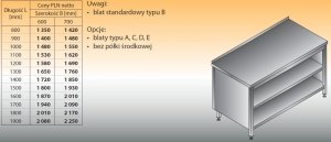 Stół roboczy z szafką otwartą lo 114 900/700