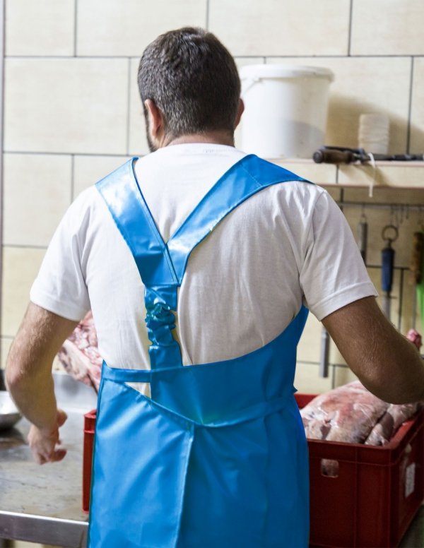 WASSERFESTE SCHÜRZE FÜR DIE FLEISCHVERARBEITENDE INDUSTRIE MODELL 075