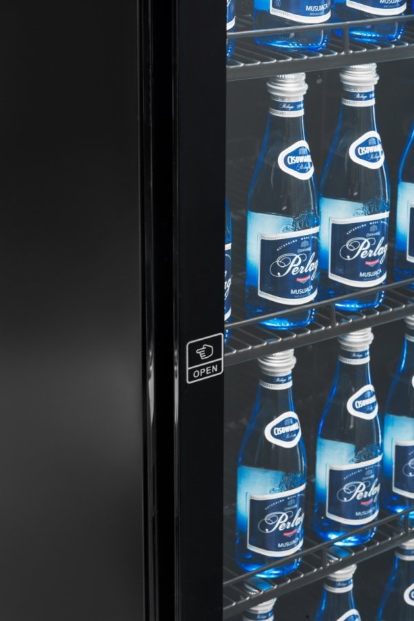 Szafa chłodnicza przeszklona czarna RQ380FC | 552x610x1918 mm | 380 l