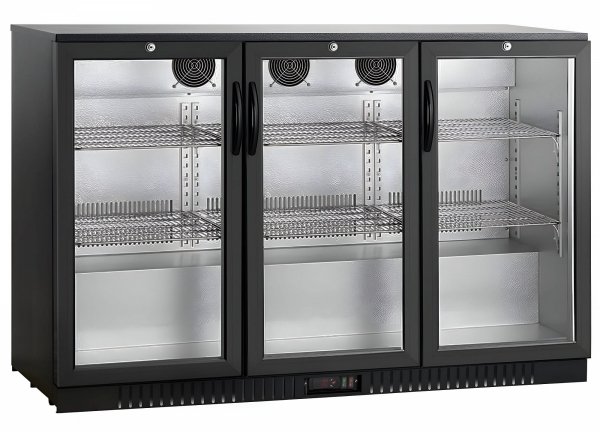 Barowa szafa chłodnicza  | chłodziarka podblatowa RQ-330HC | 3-drzwiowa | drzwi skrzydłowe | 318l