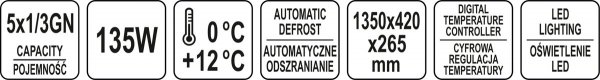 WITRYNA CHŁODNICZA 5x1/3 GN 135x42x29,5