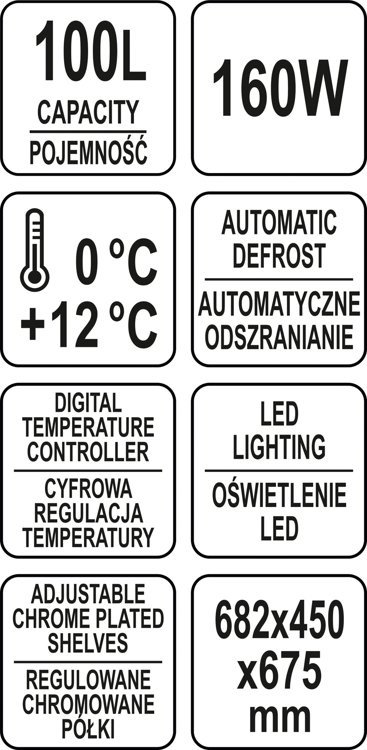 WITRYNA CHŁODNICZA 100L 68x45x67 BIAŁA