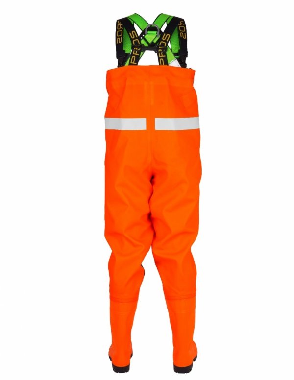 WATERPROOF FLUO CHEST WADERS MAX S5 (SAFETY BOOTS S5 AND KNEE REINFORCEMENT) SBM01 FLUO