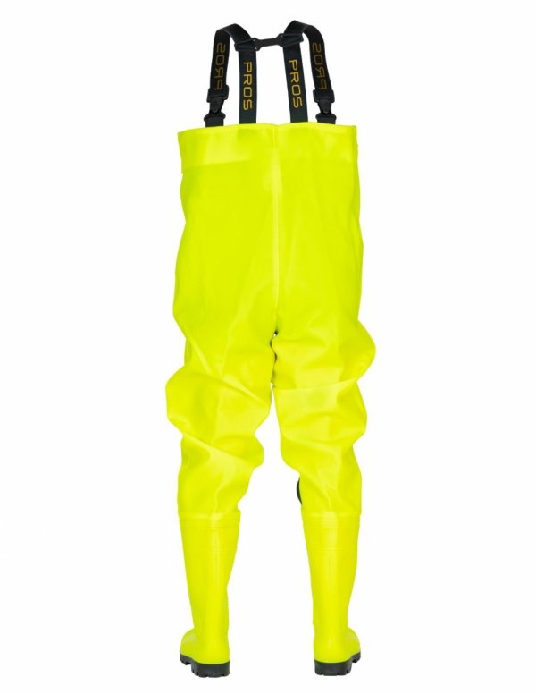 WATERPROOF FLUO CHEST WADERS MAX S5 (SAFETY BOOTS S5 AND KNEE REINFORCEMENT) SBM01 FLUO