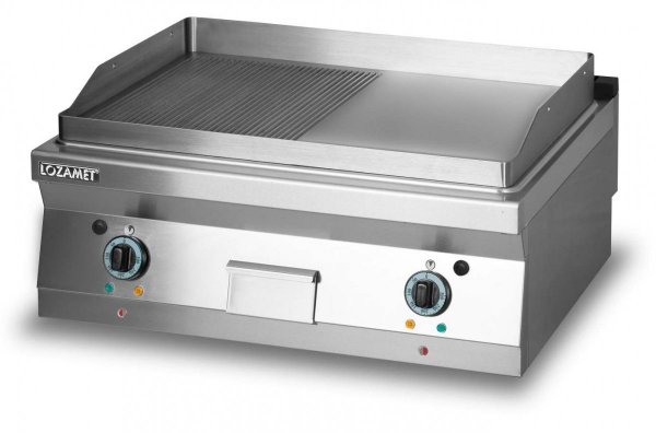 Grill płytowy elektryczny - płyta 1/2 ryflowana+1/2 gładka L900.GPE900RG Lozamet