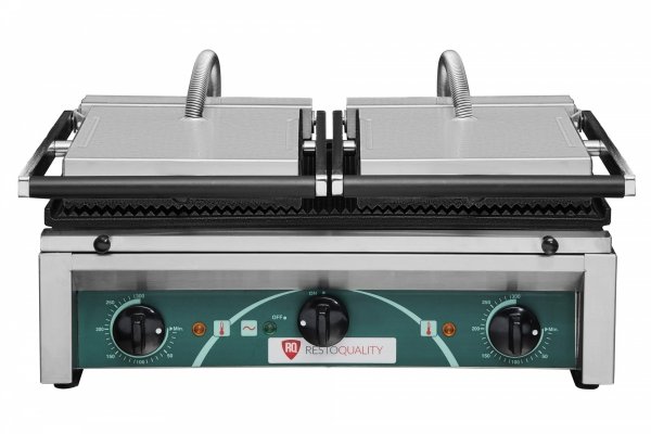 Grill elektryczny kontaktowy panini podwójny RN103-A  |  płyty ryflowane