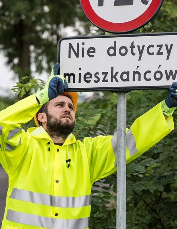 Płaszcz wodoochronny ostrzegawczy standard