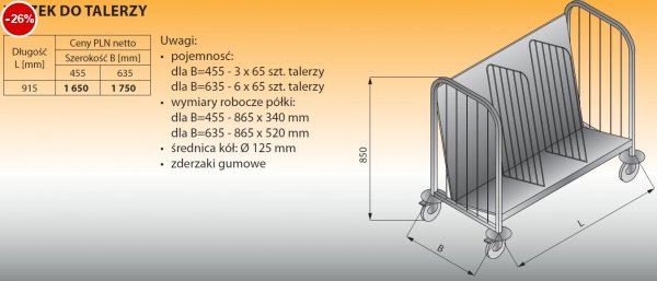 Wózek do talerzy lo 815 - 915x635
