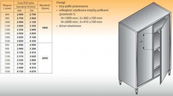 Szafa lo 503 - 1300x600x1800