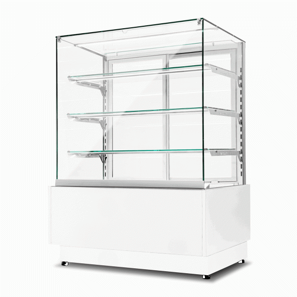 Witryna cukiernicza neutralna Dolce Visione Neutro Premium 900 | wnętrze ze stali nierdzewnej | 900x670x1300 mm