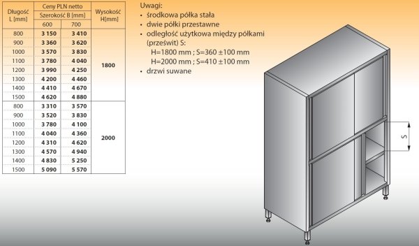 Szafa lo 508 - 1300x700x1800